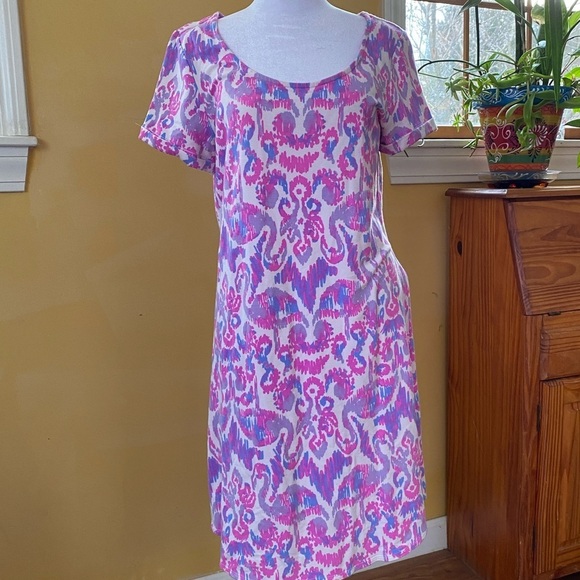 Lilly Pulitzer Tammy Amethyst Beach Purple Pink Short Sleeve Medium - Picture 2 of 10